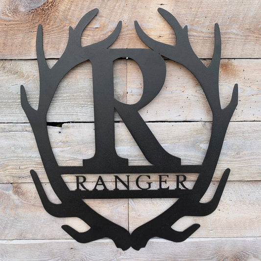 Antler Initial Monogram - The Iron Hutch