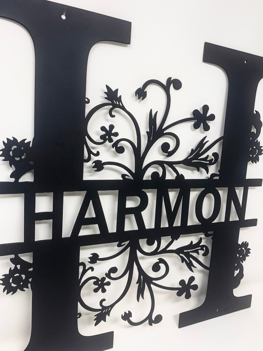 Floral Initial Monogram - The Iron Hutch