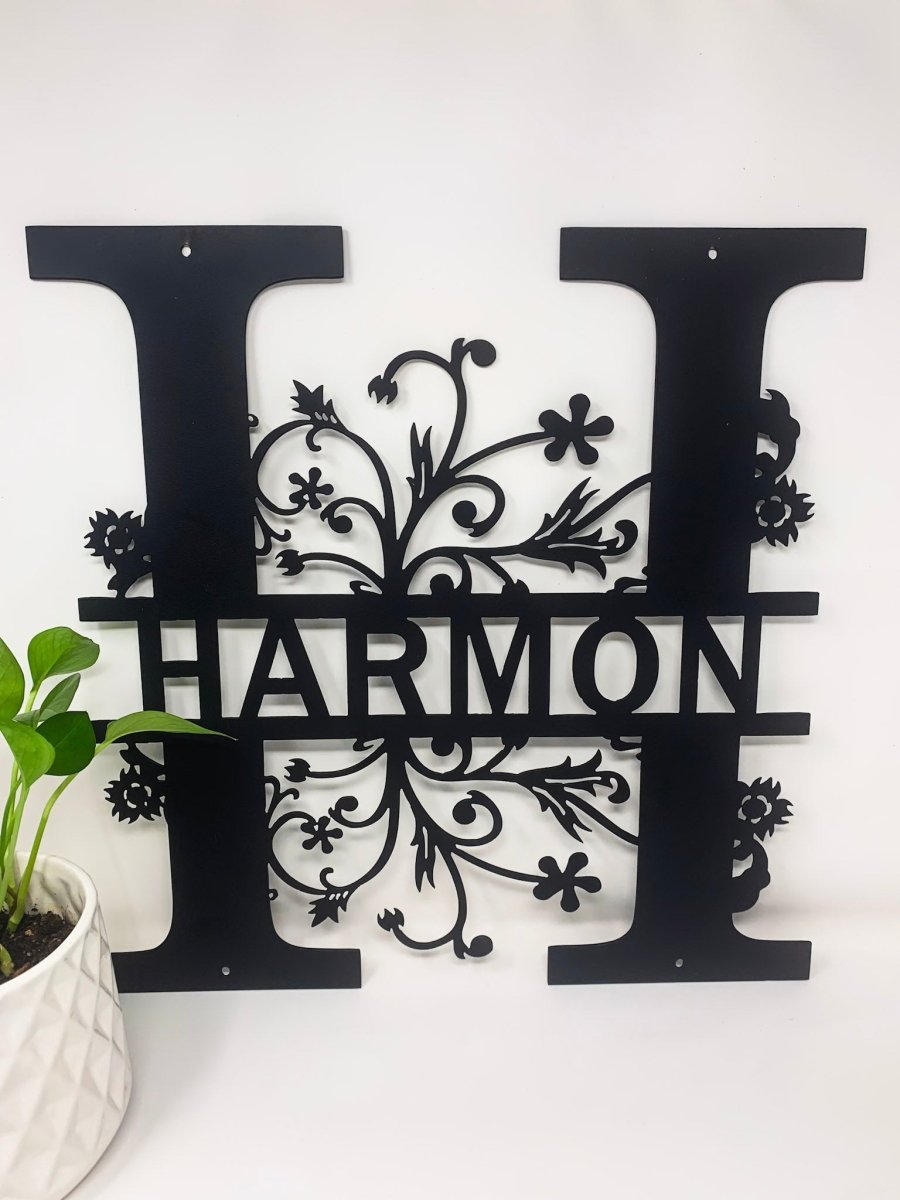 Floral Initial Monogram - The Iron Hutch