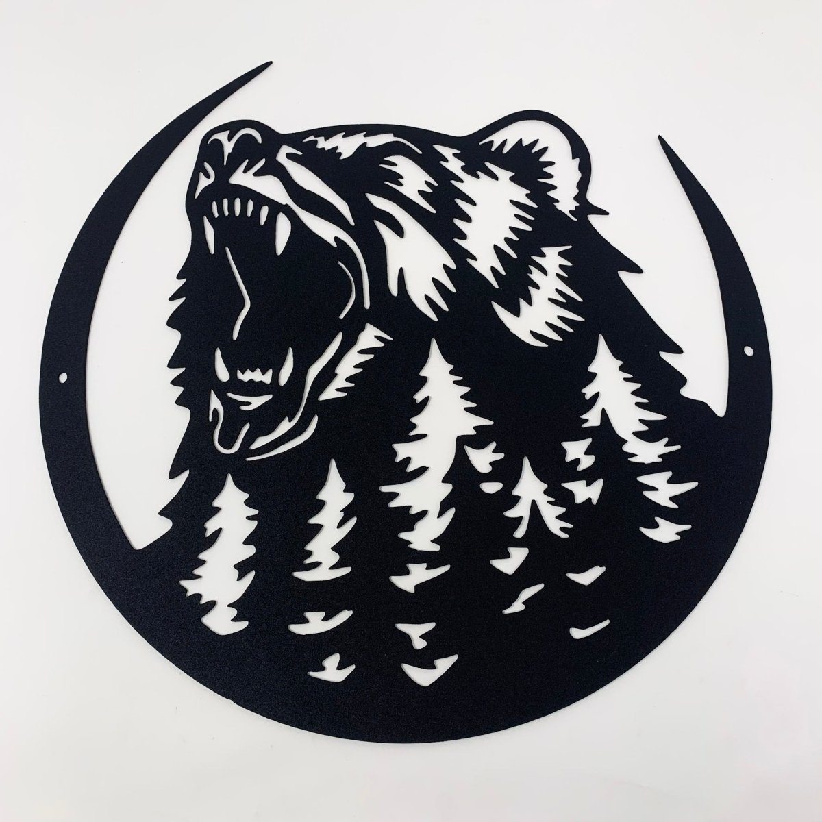 Garbear Sign Images Growling Bear in the Wilderness Metal Sign – The Iron Hutch