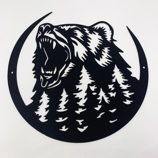 Growling Bear Sign - The Iron Hutch