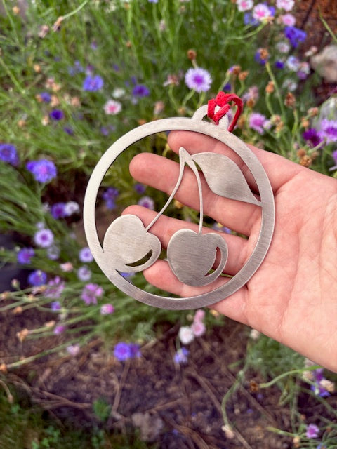 Stainless Steel Cherry Ornament
