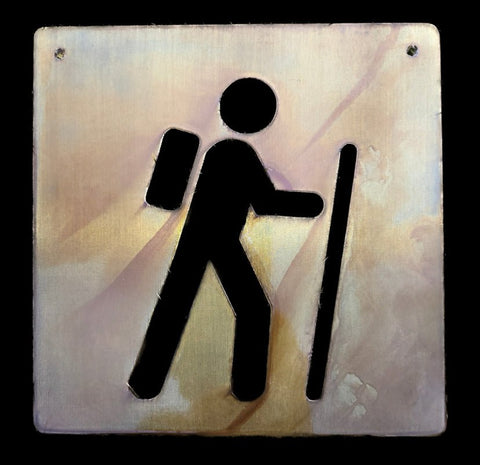 Hiker sign - The Iron Hutch